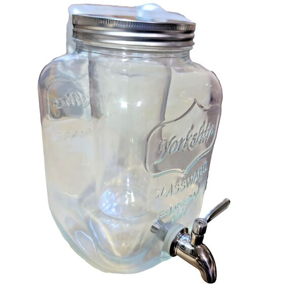 Yorkshire Glassware 2 Gal Cold Beverage Dispenser with Spigot & Center Ice Block - Picture 12 of 15